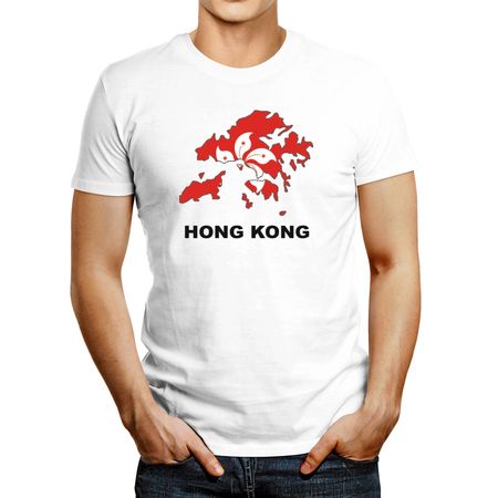 Polo de Hombre Idakoos Hong Kong Country Map Color Blanco XXXL