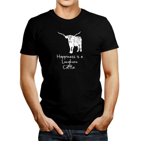 Polo de Hombre Idakoos Happiness Is A Longhorn Cattle Negro XS