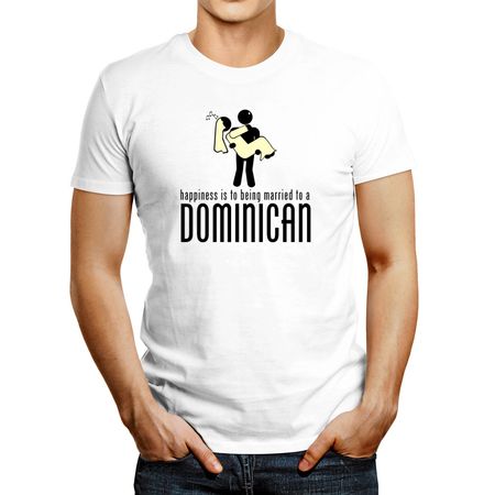 Polo de Hombre Idakoos Happiness Is To Being Married To A Dominican Blanco XXXL