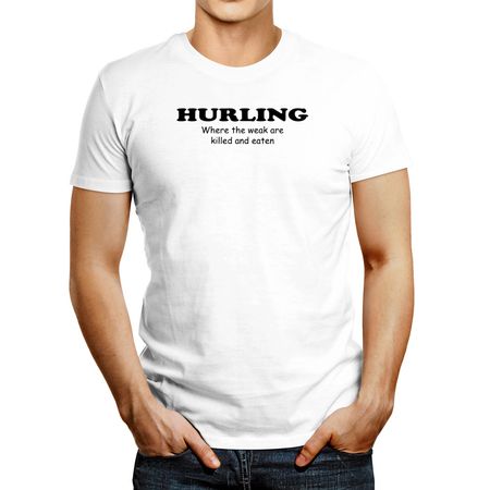 Polo de Hombre Idakoos Hurling Where The Weak Are Killed And Eaten Blanco XL