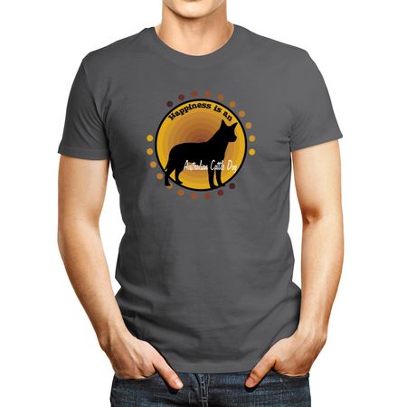 Polo de Hombre Idakoos Happiness Is Australian Cattle Dog Plateado S