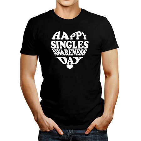 Polo de Hombre Idakoos Happy Singles Awareness Day Negro XXL