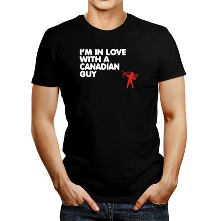 Polo de Hombre Idakoos I Am In Love With A Canadian Guy Negro XL