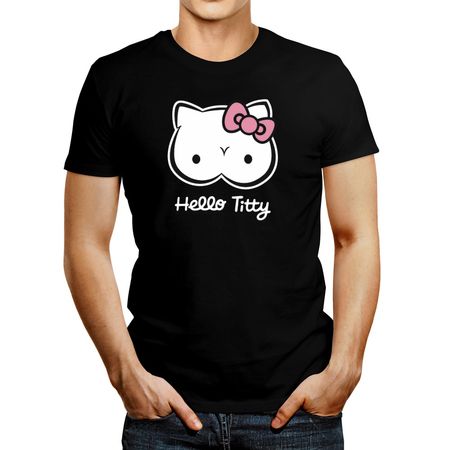 Polo de Hombre Idakoos Hello Titty design Negro S