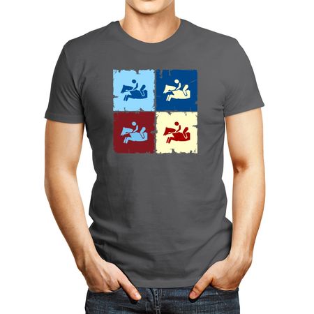 Polo de Hombre Idakoos Horse Racing Pop Art Plateado XL