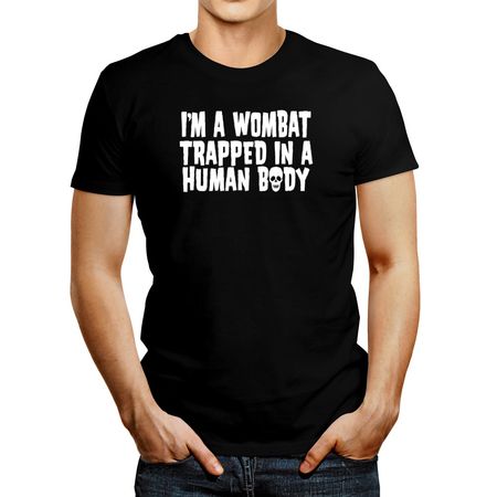 Polo de Hombre Idakoos I Am Wombat Trapped In A Human Body Negro XL