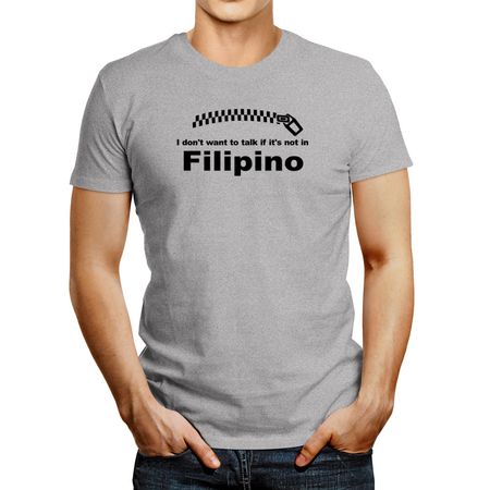 Polo de Hombre Idakoos I Don'T Want To Talk If It Is Not In Filipino Gris Oscuro M