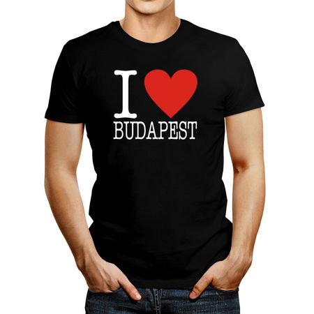 Polo de Hombre Idakoos I Love Budapest Classic Negro XL