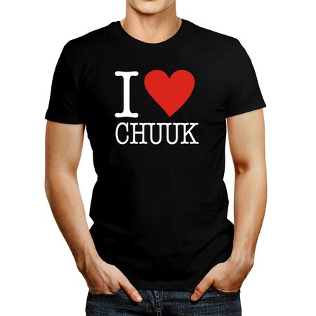 Polo de Hombre Idakoos I Love Chuuk Negro XXXL