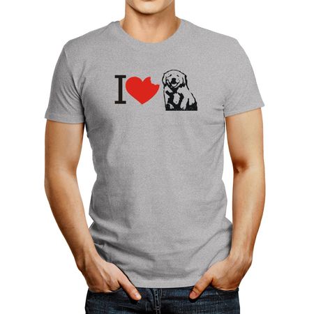 Polo de Hombre Idakoos I Love Golden Retrievers Gris Oscuro XL