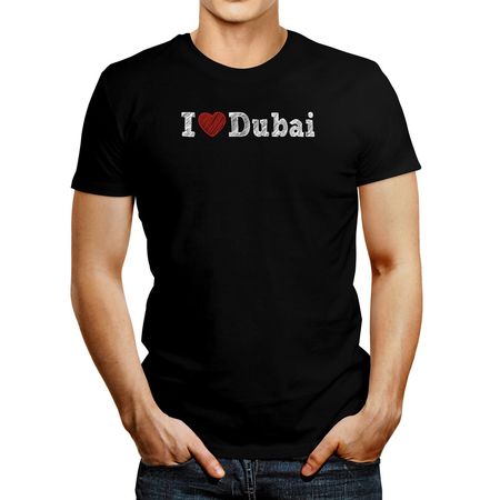 Polo de Hombre Idakoos I Love Dubai 2 Negro XXXL