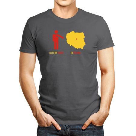 Polo de Hombre Idakoos I Left My Heart In Polandmap Plateado XXXL