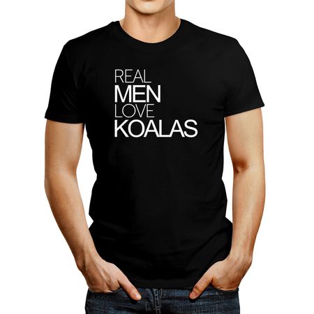 Polo de Hombre Idakoos Real Men Love Koalas Negro S