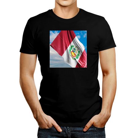 Polo de Hombre Idakoos Peru Flag 2 Negro L