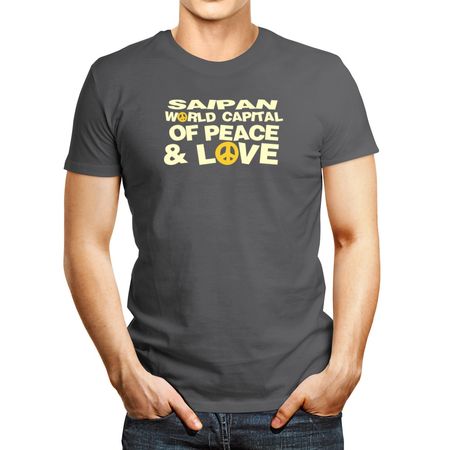 Polo de Hombre Idakoos Saipan World Capital Of Peace And Love Plateado XXXL