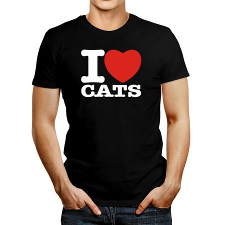 Polo de Hombre Idakoos I Love Cats Bold Font 2 Negro S