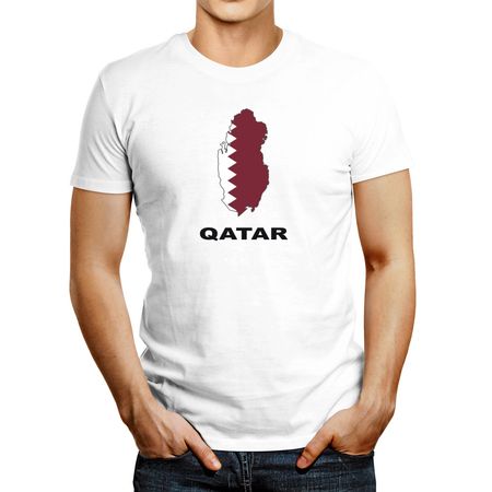 Polo de Hombre Idakoos Qatar Country Map Color Blanco M