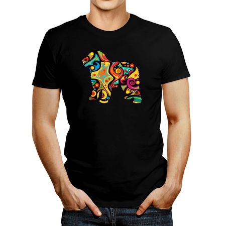 Polo de Hombre Idakoos Psychedelic Spanish Water Dog Negro S