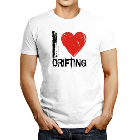 Polo de Hombre Idakoos I Love Drifting Blanco XXXL