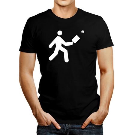 Polo de Hombre Idakoos Pickleball Stickman Negro XL