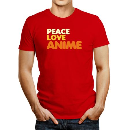 Polo de Hombre Idakoos Peace Love Anime Rojo XL