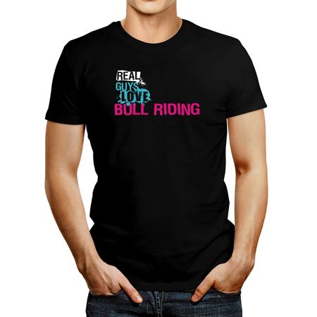 Polo de Hombre Idakoos Real Guys Love Bull Riding Negro M