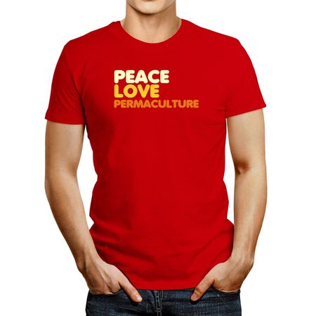 Polo de Hombre Idakoos Peace Love Permaculture Rojo L