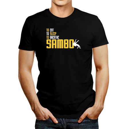 Polo de Hombre Idakoos To Eat To Sleep To Breathe Sambo Negro Xxl