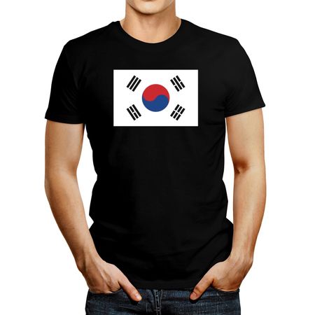 Polo de Hombre Idakoos South Korea Flag Negro M
