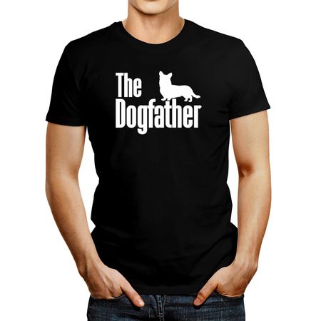 Polo de Hombre Idakoos The Dogfather Cardigan Welsh Corgi Negro L