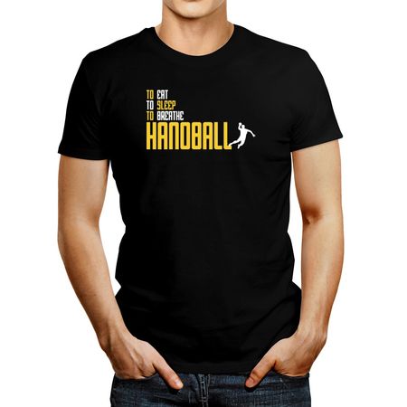 Polo de Hombre Idakoos To Eat To Sleep To Breathe Handball Negro S