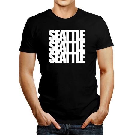 Polo de Hombre Idakoos Seattle Three Words Negro L