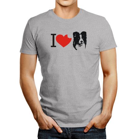 Polo de Hombre Idakoos I Love Border Collies Gris Oscuro XXXL