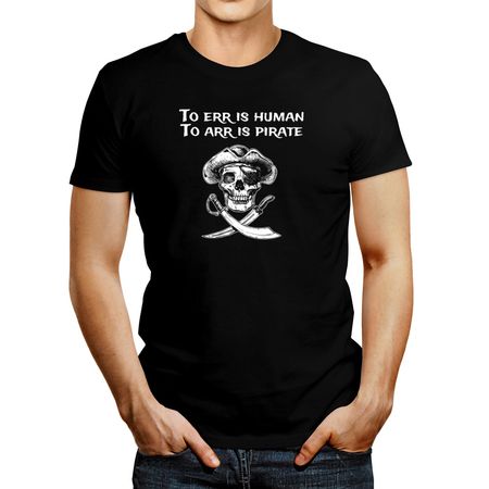 Polo de Hombre Idakoos To Err Is Human To Arr Is Pirate Negro M