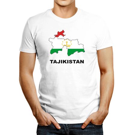 Polo de Hombre Idakoos Tajikistancountry Map Color Blanco M