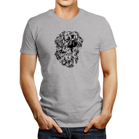 Polo de Hombre Idakoos Tibetan Spaniel Face Special Graphic Gris Oscuro Xl