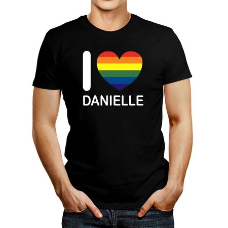 Polo de Hombre Idakoos I Love Danielle Rainbow Heart Negro XS