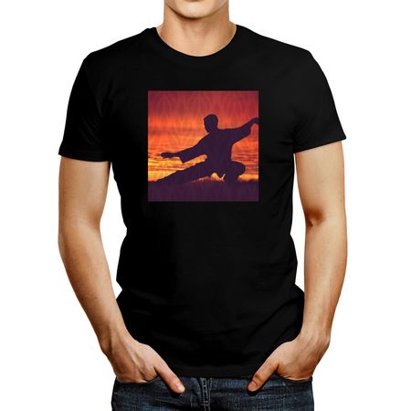 Polo de Hombre Idakoos Tai Chi Silhouette Negro XXXL