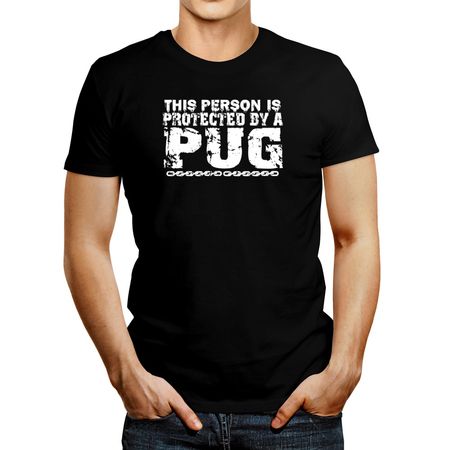 Polo de Hombre Idakoos This Person Is Protected By A Pug Negro Xl