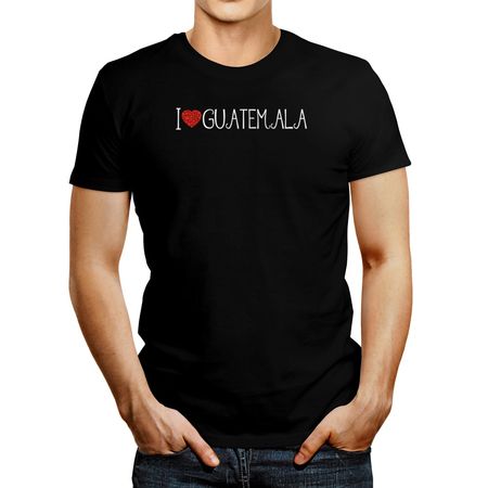 Polo de Hombre Idakoos I Love Guatemala Cool Style Negro XXXL