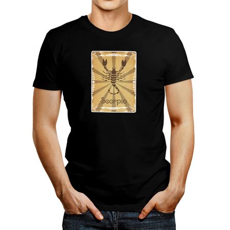 Polo de Hombre Idakoos Scorpio Zodiac Card Negro XL