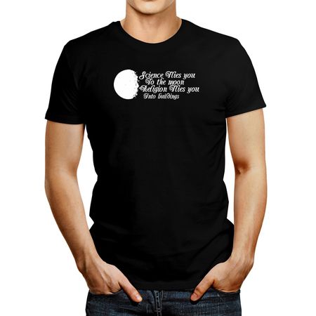 Polo de Hombre Idakoos Science Flies You To The Moon Negro S