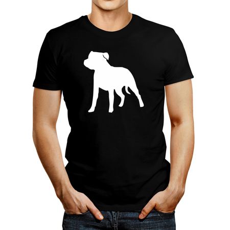 Polo de Hombre Idakoos Staffordshire Bull Terrier Silhouette Negro M