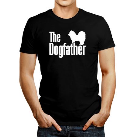 Polo de Hombre Idakoos The Dogfather American Eskimo Dog Negro XXL