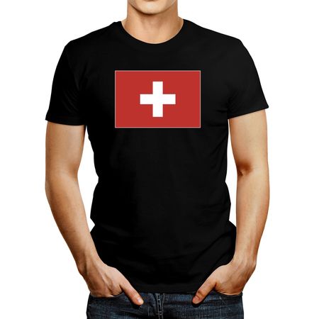 Polo de Hombre Idakoos Switzerland Flag Negro M