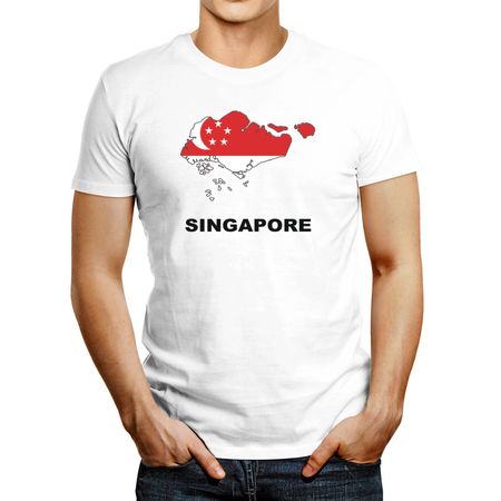 Polo de Hombre Idakoos Singaporecountry Map Color Blanco XXXL