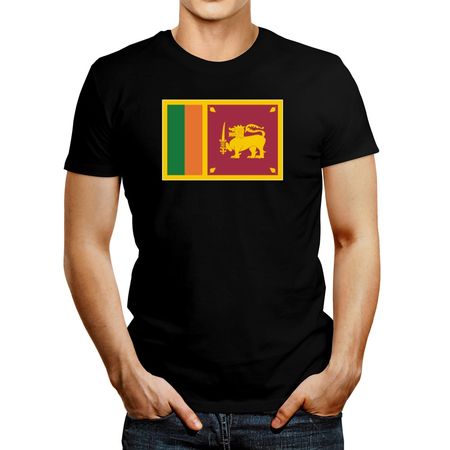 Polo de Hombre Idakoos Sri Lanka Flag Negro XXXL