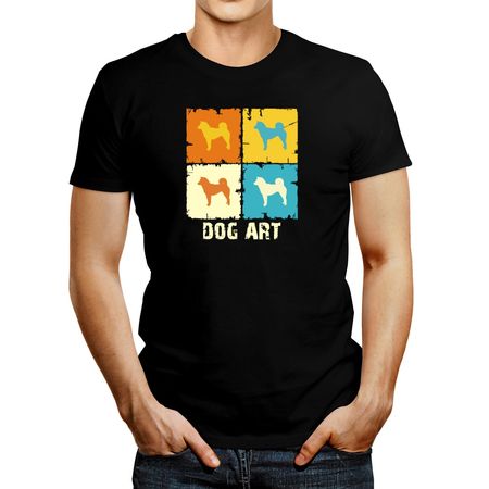 Polo de Hombre Idakoos Shiba Inu Dog Artpop Art Negro XXXL
