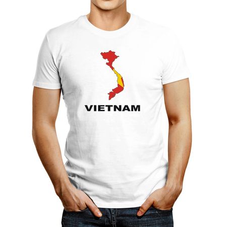 Polo de Hombre Idakoos Vietnam Country Map Color Blanco XXXL