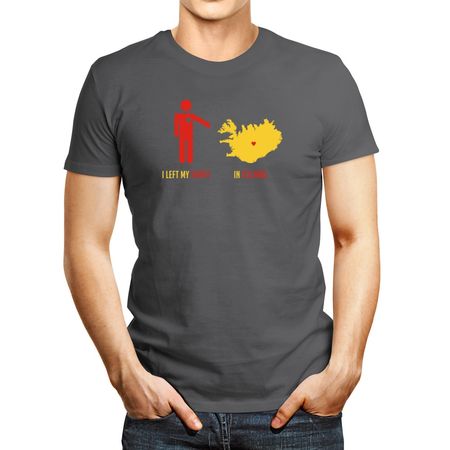 Polo de Hombre Idakoos I Left My Heart In Icelandmap Plateado XXL